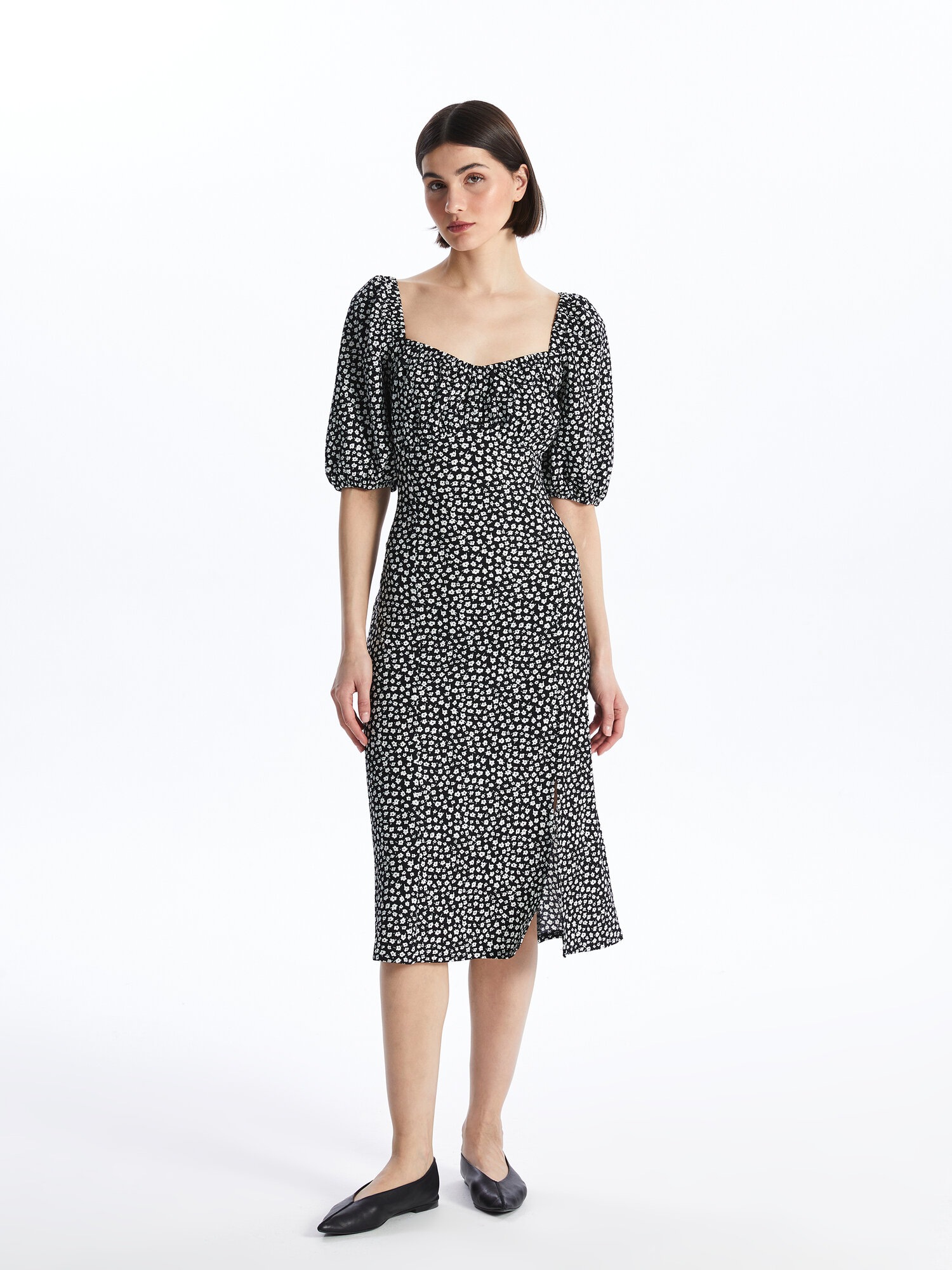 Платье LC Waikiki, размер S, белый, черный