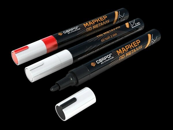 фото Сварог 00000100433 Маркер по металлу чёрный 3 мм ТМ «Сварог» (MB103)