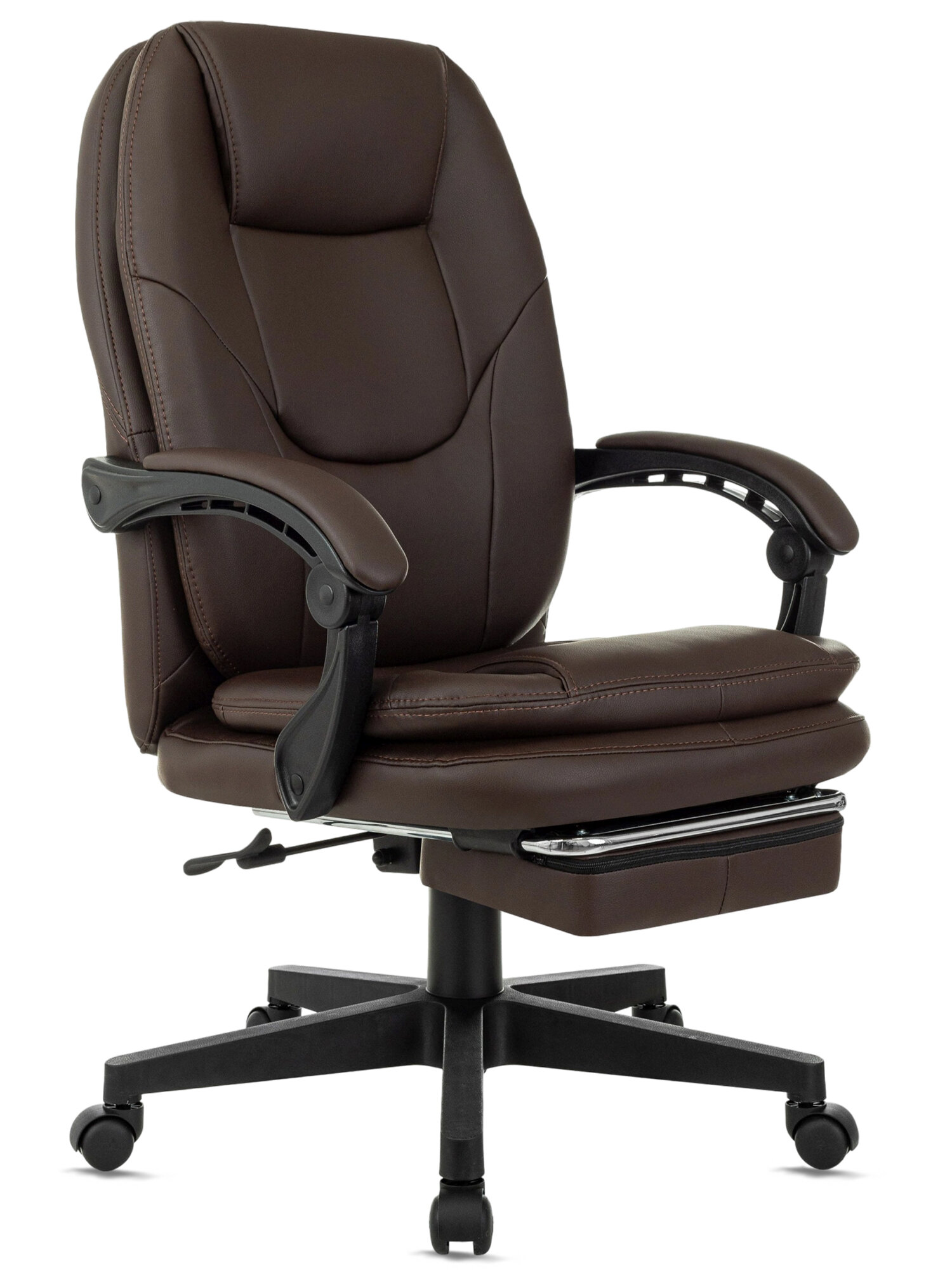 фото Кресло руководителя Бюрократ CH-868N-F коричневый, эко. кожа, крестовина пластик, подставка для ног / Компьютерное кресло для директора, начальника, менеджера