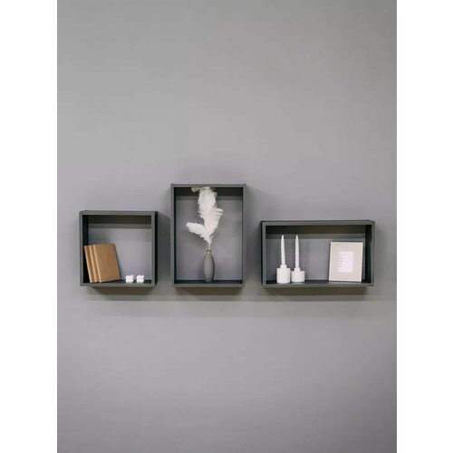 Полки настенные навесные для книг для гостиной, для спальни, для кухни, для детской, комплект из 3 полок