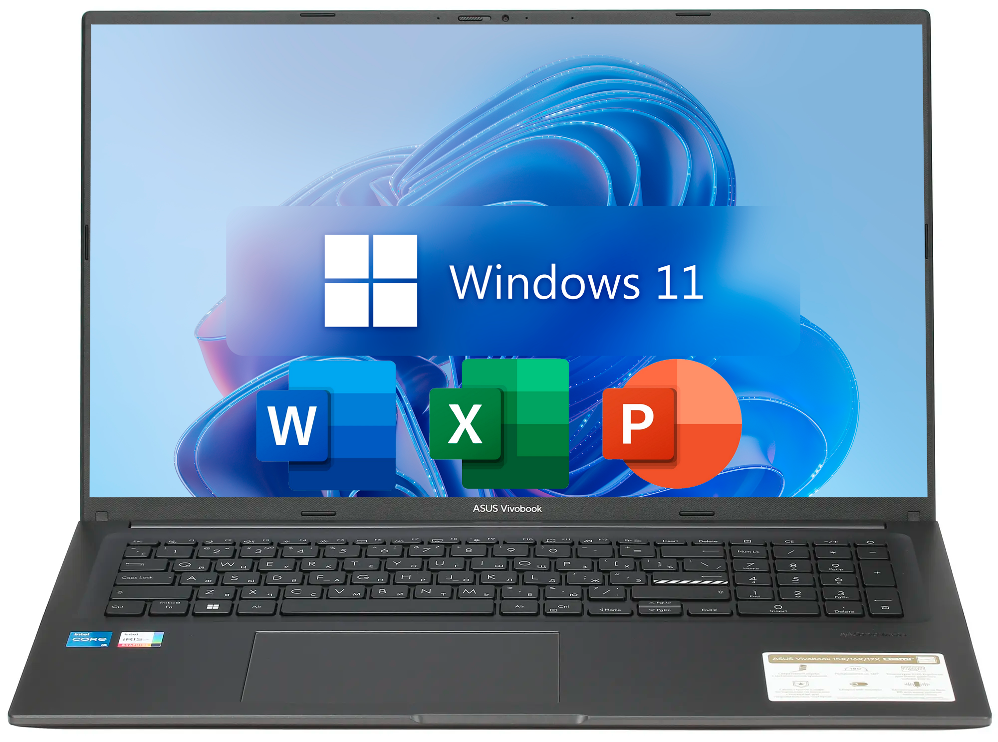 17.3" Ноутбук ASUS VivoBook 17X, IPS, Intel Core i5-13500H (12 ядер), RAM 16 ГБ, SSD 512 ГБ, Intel UHD Graphics, Windows 11 Home + Office 2021, Русская раскладка