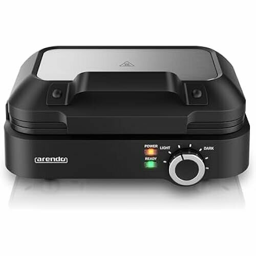 Arendo - Двойная вафельница - Бельгийские вафли - 1200 Вт - Вафельница - 2 вафли 126 x 86 см - Антипригарное покрытие - Бельгийские вафли - Термостат - Защита от перегрева - Не содержит BPA и PFOA 1541800₽