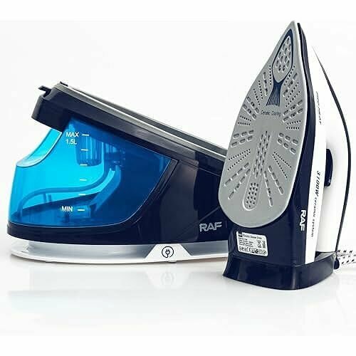 Паровая гладильная станция Kotezu Azur 3100 Вт непрерывная подача пара 120 гмин резервуар для воды 15 л 7 бар функция автоматического отключения Eco керамическая подошва синий 2870400₽