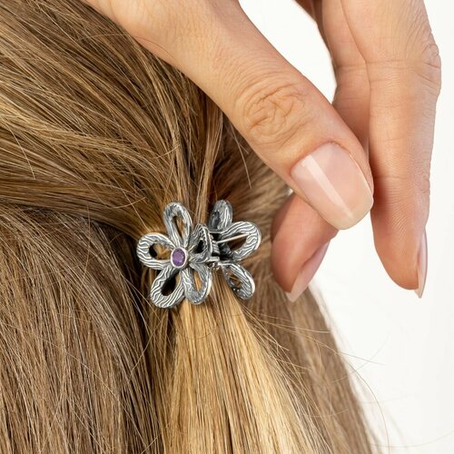 Заколка для волос серебряная