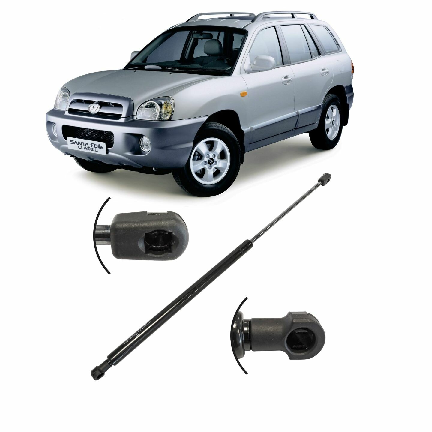 Амортизатор-газовый упор крышки багажника Hyundai Santa Fe 1 2000-2006. Упоры багажника Хендай Санта Фе 1