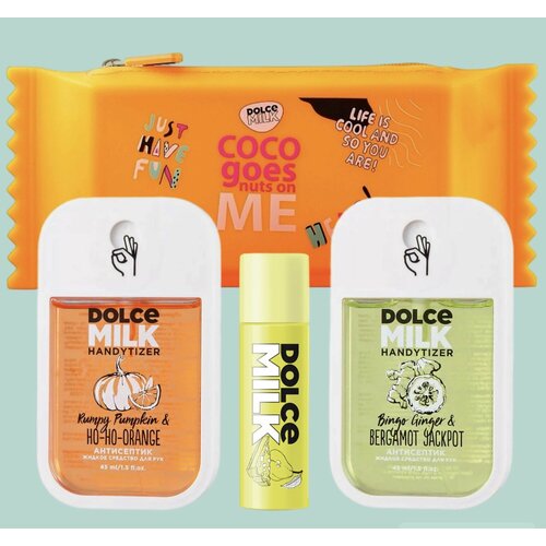 DOLCE MILK Набор в косметичке 3санитайзер 2штбальзам для губкосметичка 1599₽