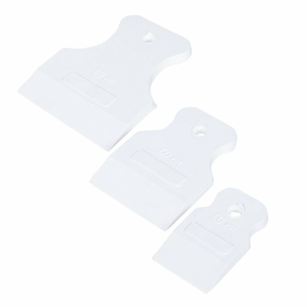 Шпатель 3 шт резина прямой 40 мм 60 мм 80 мм белый РемоКолор 12-2-102