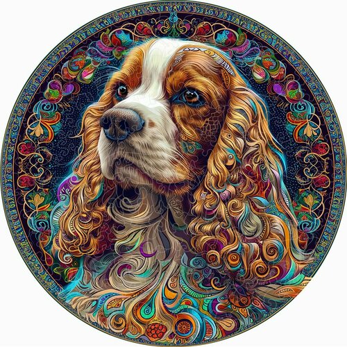 фото Деревянный пазл boberbox "мандала кокер спаниель", 262 деталей