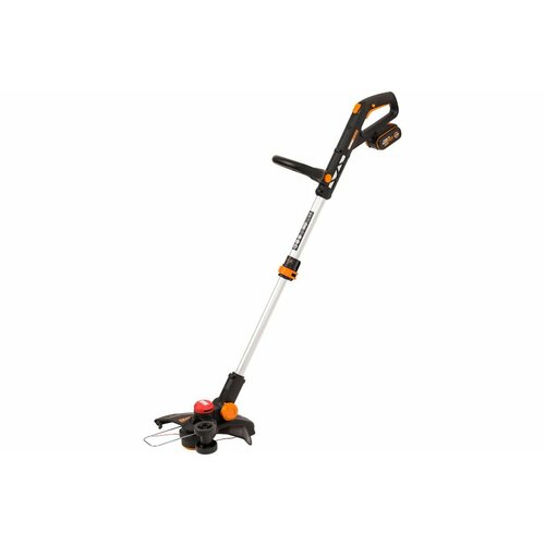 Триммер WORX WG173E 20V 33см бесщеточный аккумуляторный серебристый, оранжевый, черный, серый