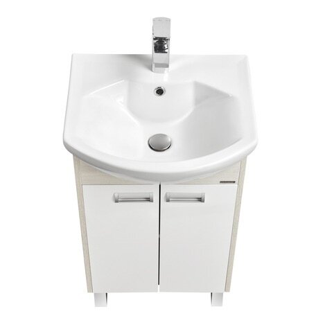 Тумба с раковиной Aquaton Бекка PRO 50 белый, дуб сомерсет 1A210801BAC20 - фото №2