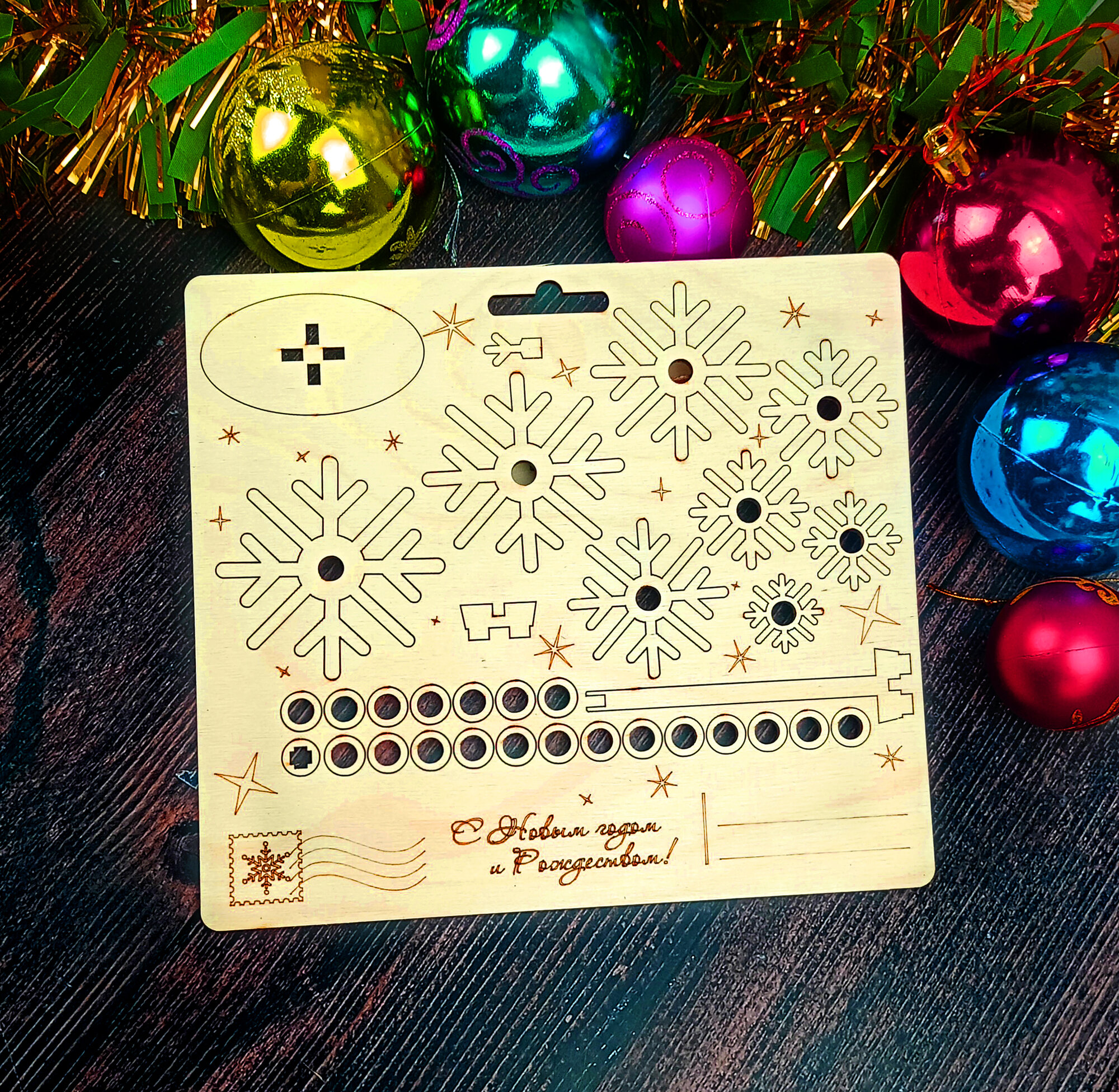 Деревянная открытка с сувениром "Елка" — фото 1