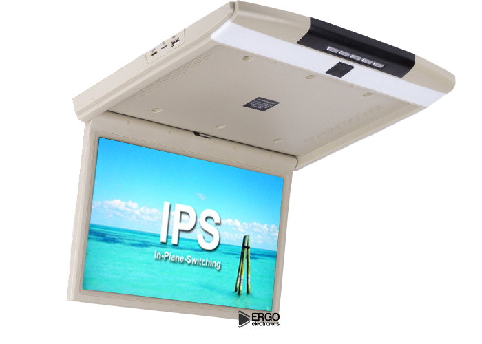 Автомобильный потолочный монитор 17.3" со встроенным Full HD медиаплеером ERGO ER17S IPS (бежевый)