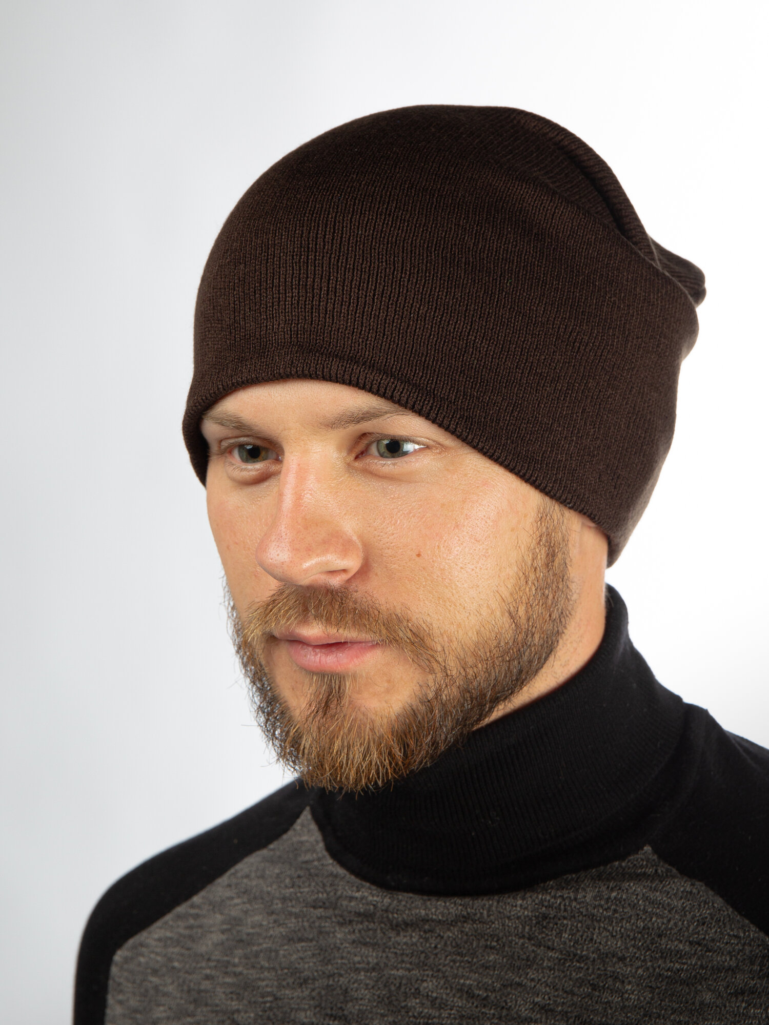 Шапка-бини 2025 для мужчин и женщин, размер 50/56, темно-коричневый