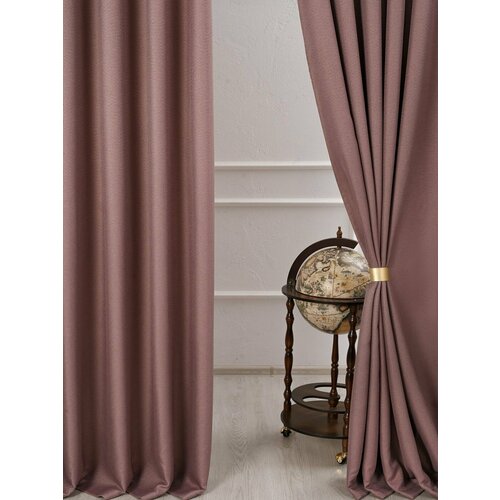 Шторы Блэкаут рогожка для спальни для гостиной 300x270 (150x270-2 шт.) тёмно-пудровый /Шторы для кухни/шторы