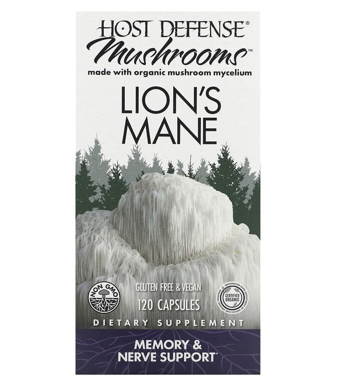 Добавка Host Defense Lion's Mane, Ежовик гребенчатый 120 капсул