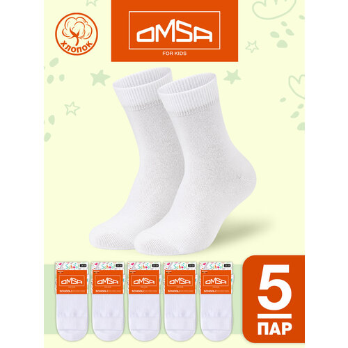 фото Носки omsa 5 пар, размер 35/38, , белый