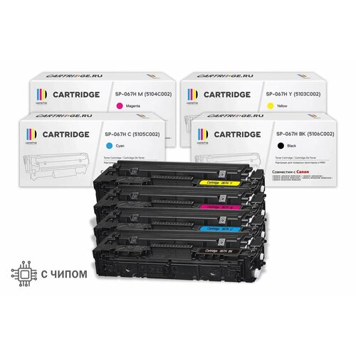 Комплект картриджей SP 067HBK-067HC-067HY-067HM для Canon (с чипом)