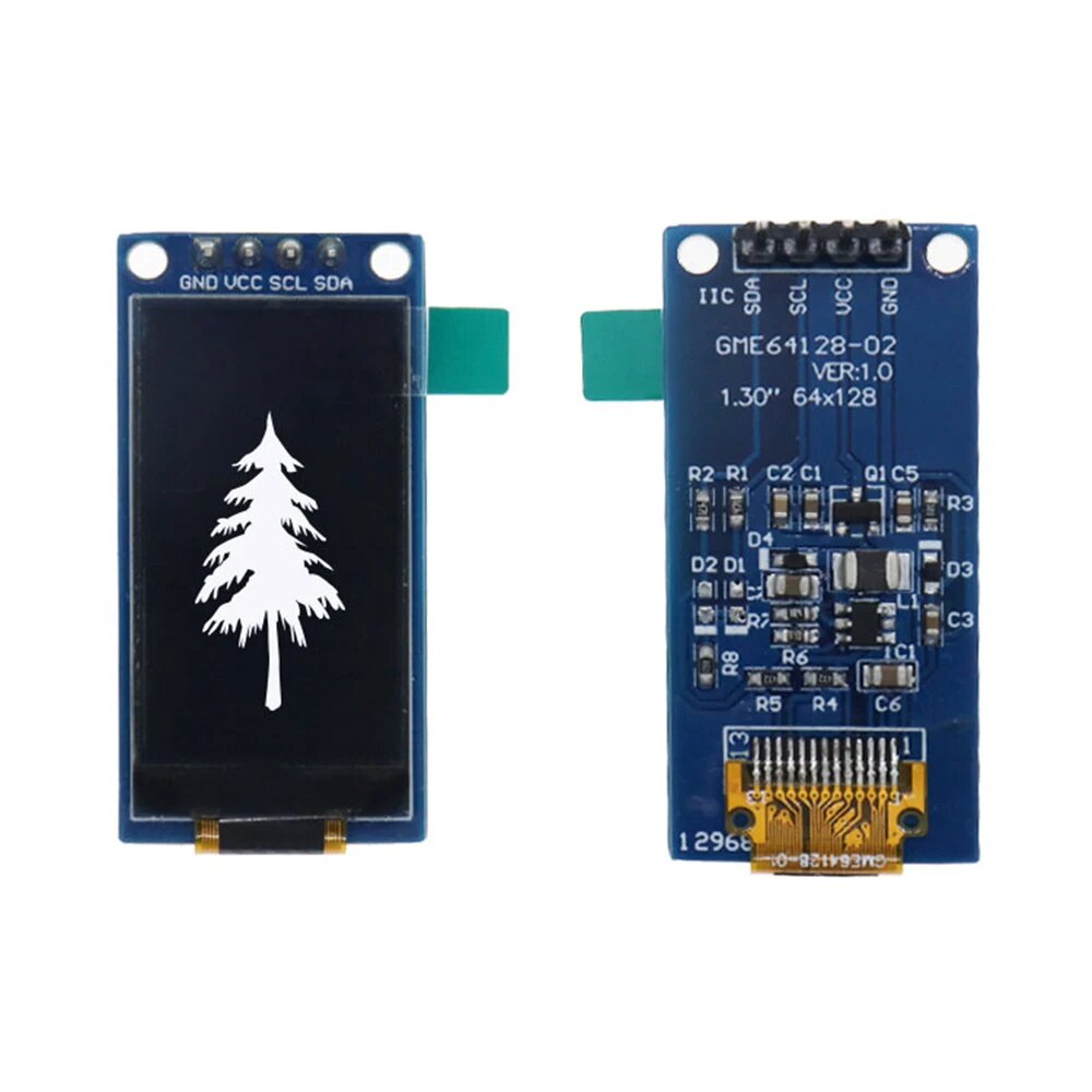 0,96/1,3 дюймовый OLED-дисплей 64 ×128, ЖК-модуль SH1107, ЖК-дисплей 1,3 дюйма, OLED-модуль с вертикальным экраном для arduino, 1.3inch