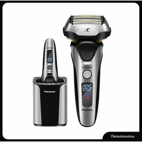 Panasonic Электробритва Panasonic ES-LV9A / Бритва для мужчин электрическая/Импортированная японская 3D-подвеска с пятилопастной головкой, серебристый, темно-серый