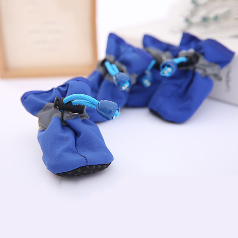 4 шт./компл. Водонепроницаемые Зимние Ботинки Для Домашних Собак Обувь Для Щенков Защитная Противоскользящая Одежда Для Кошек/Собак