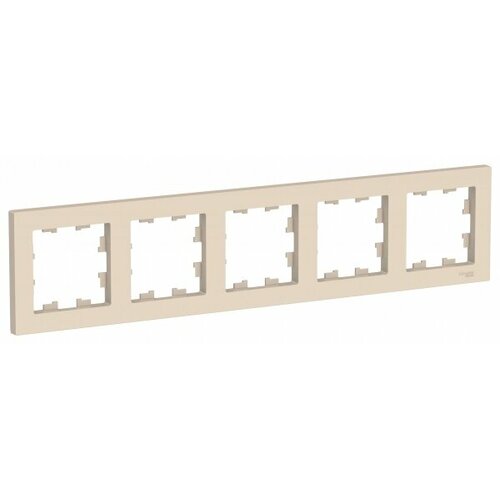 12 шт. Рамка 5-постовая цвет бежевый глянцевый, пластик горизонтальная, IP20 AtlasDesign Systeme Electric ATN000205