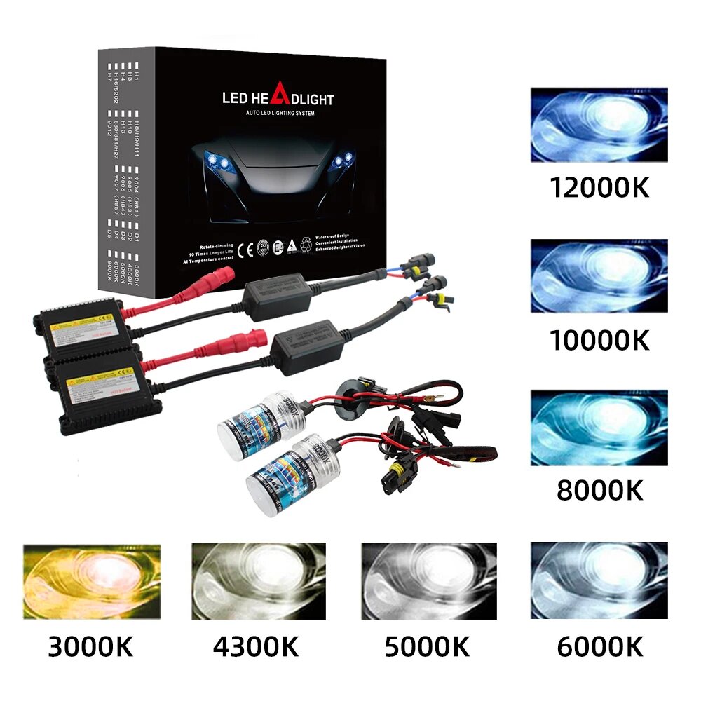 Xenon H7 35W 55W Slim Балластный комплект HID Ксеноновая лампа для фар 12V H1 H3 H11 h7 ксеноновый скрытый комплект 4300k 6000k Замена галогенной лампы 4300 К Белый Желтый 55W xenon Kits H7