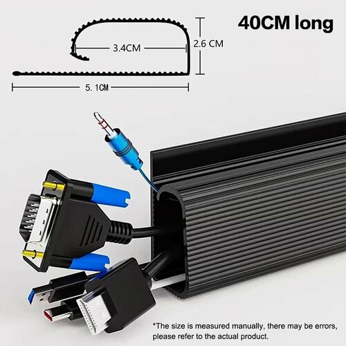 KOQZM настольный органайзер для кабелей 40 см белый, Черный