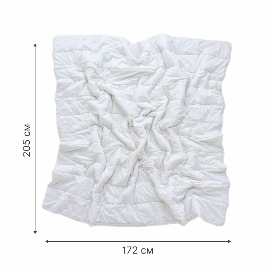 Одеяло 2 спальное всесезонное 172х205 YERRNA, чехол перкаль (хлопок 100%), стеганое, цвет белый — фото 1