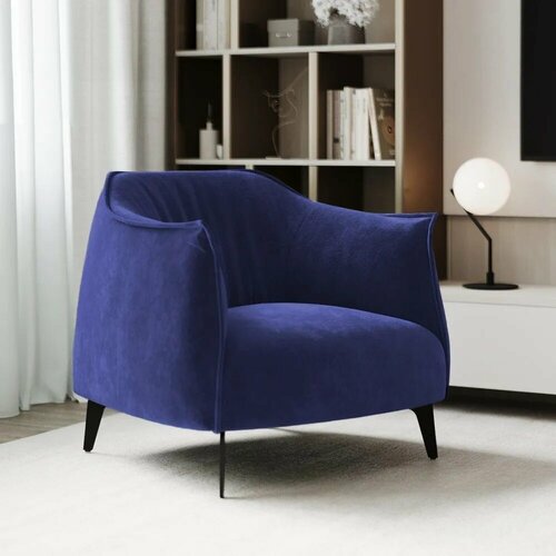 фото Кресло дизайнерское bello grande из велюра. цвет индиго. размер 73x81x79 (д/ш/в) germary home