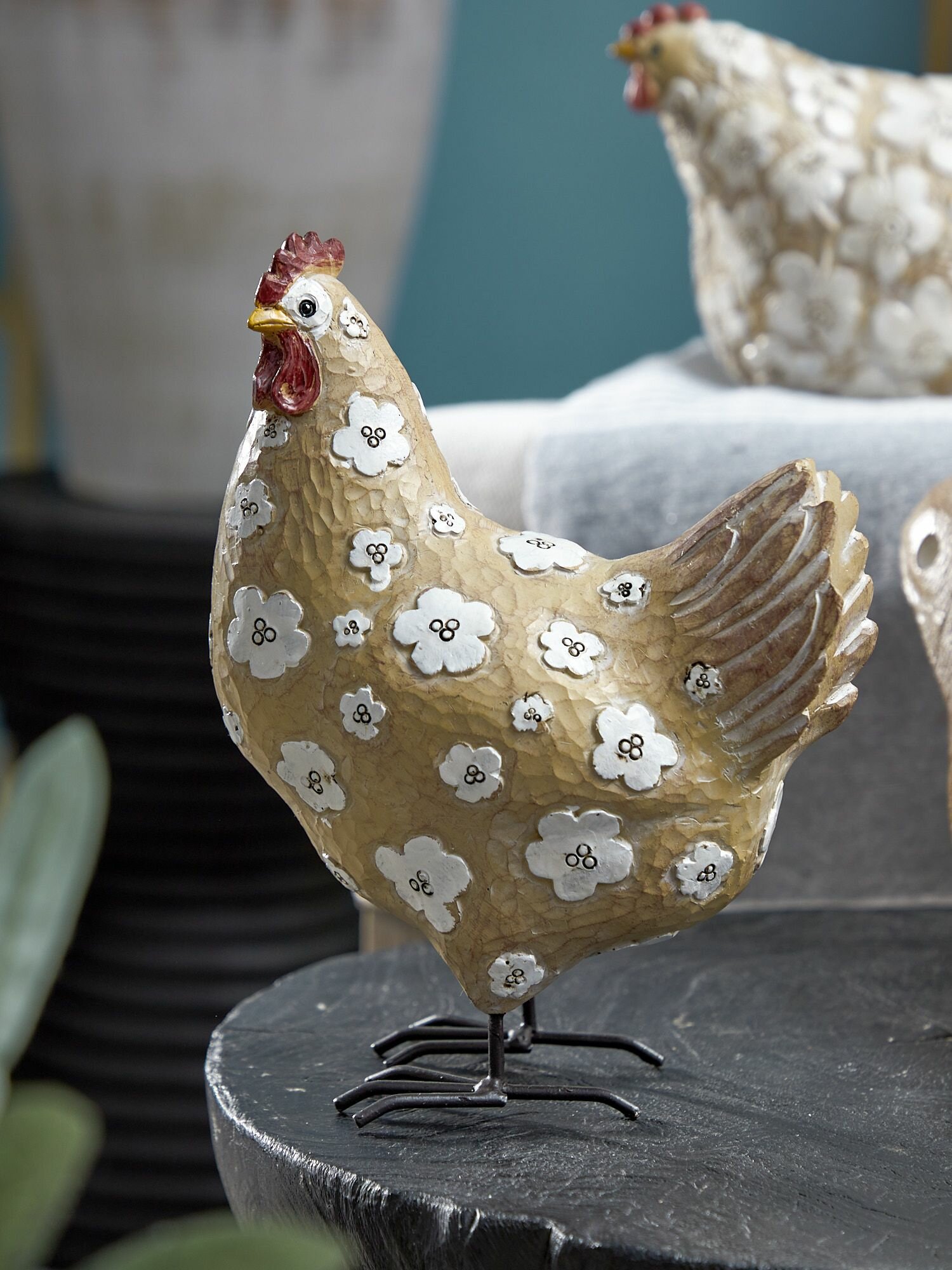 70 023 Фигурка Курочка 17х10х23см  Полисмолы  металл  Glasar