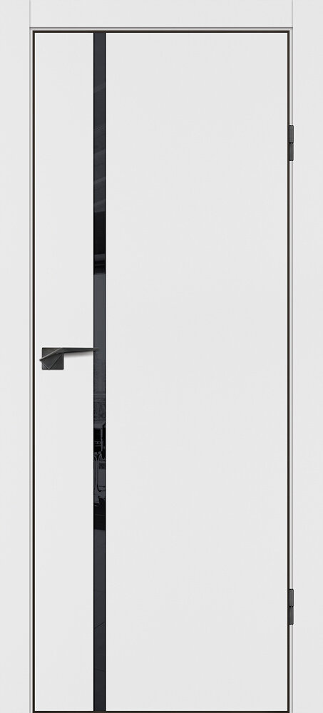 Дверь Profilo Porte P-22 NEW PET белый матовый стекло черный лакобельABS черная кромка с 4-х ст 200*70