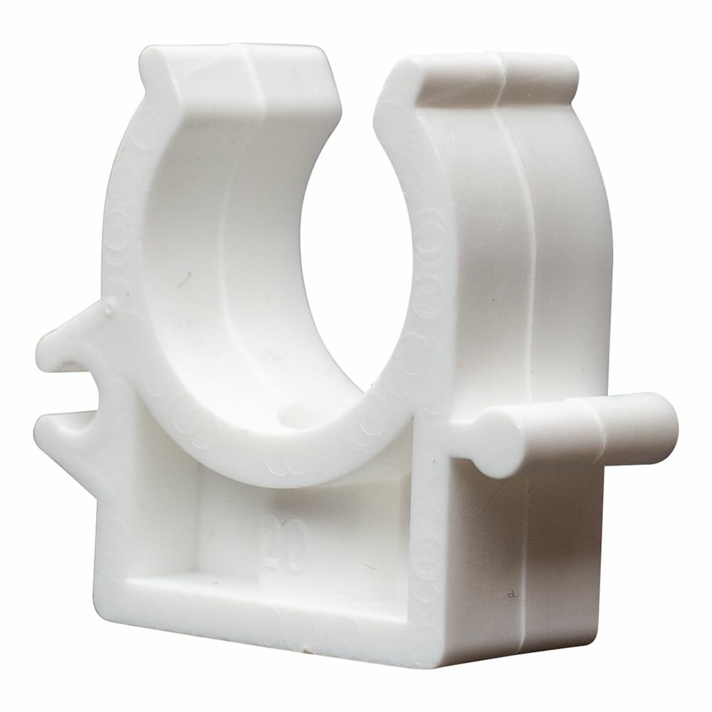 Опора (клипса) с боковым фиксатором полипропиленовая для крепления труб 25 мм СТМ пласт — фото 1