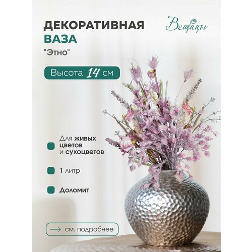 фото Ваза вещицы cha6, серебристый
