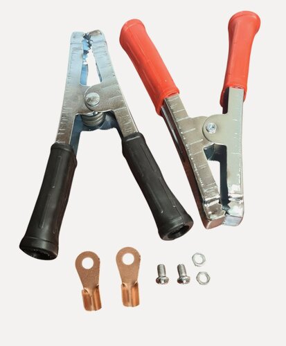 Изображение товара Зажимы-крокодилы №5 для пусковых проводов 500А,150мм (набор 2шт. красный и чёрный)