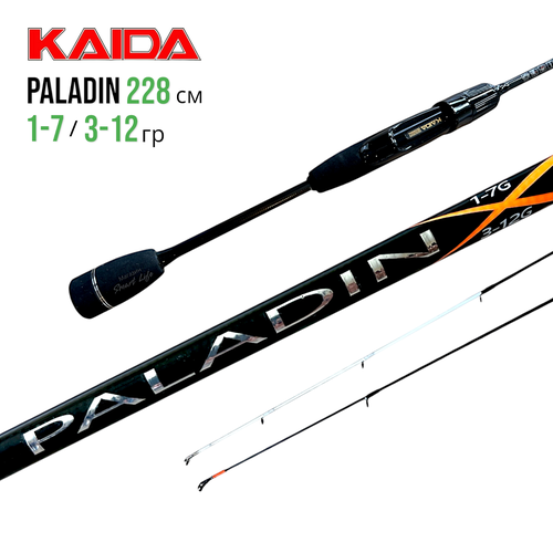 Спиннинг Kaida Paladin 228 см 2 хлыста 1-7 3-12 гр кайда паладин ультралайт, на щуку, окуня, форель, для джига, твичинга
