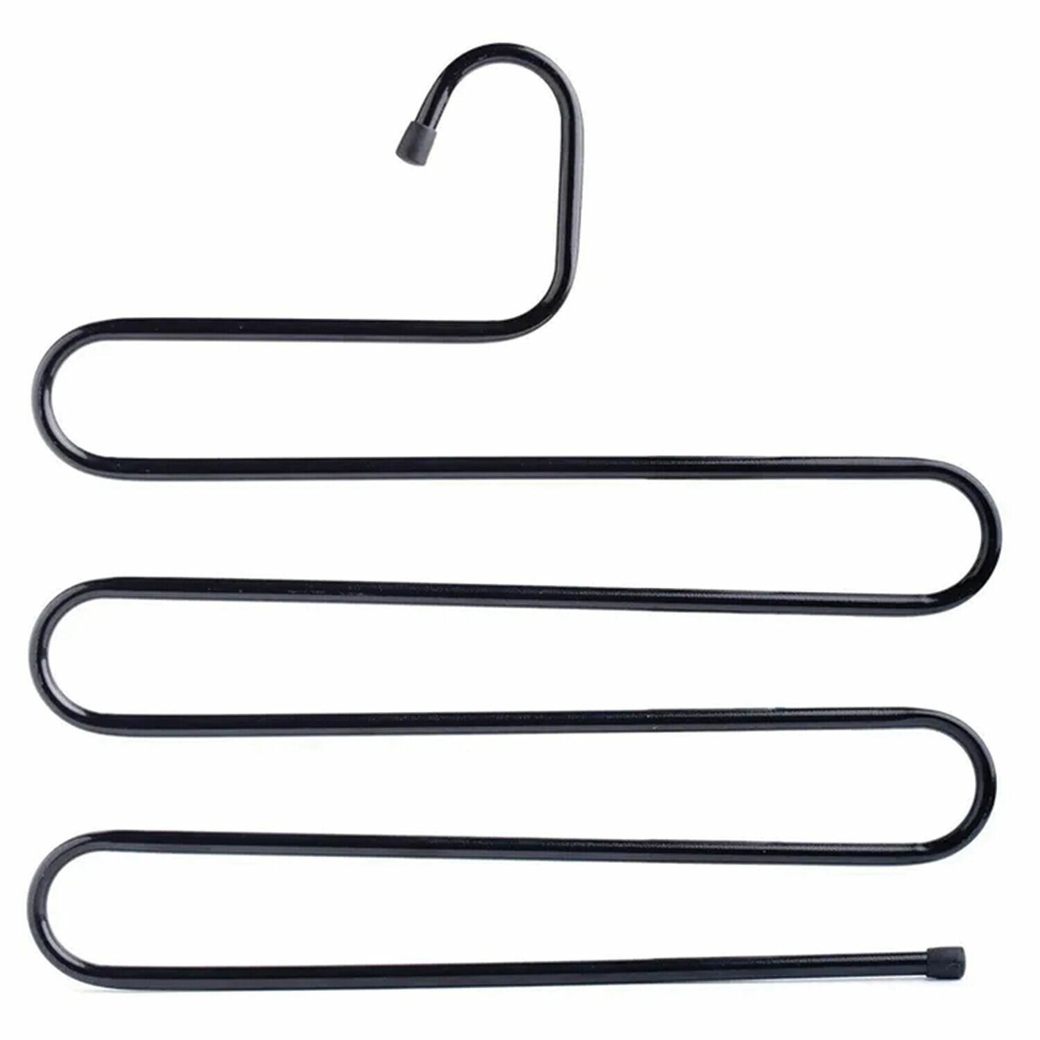 Вешалка Brabix для брюк и одежды "Змейка", 5 секций, размер 34х36 см, черная