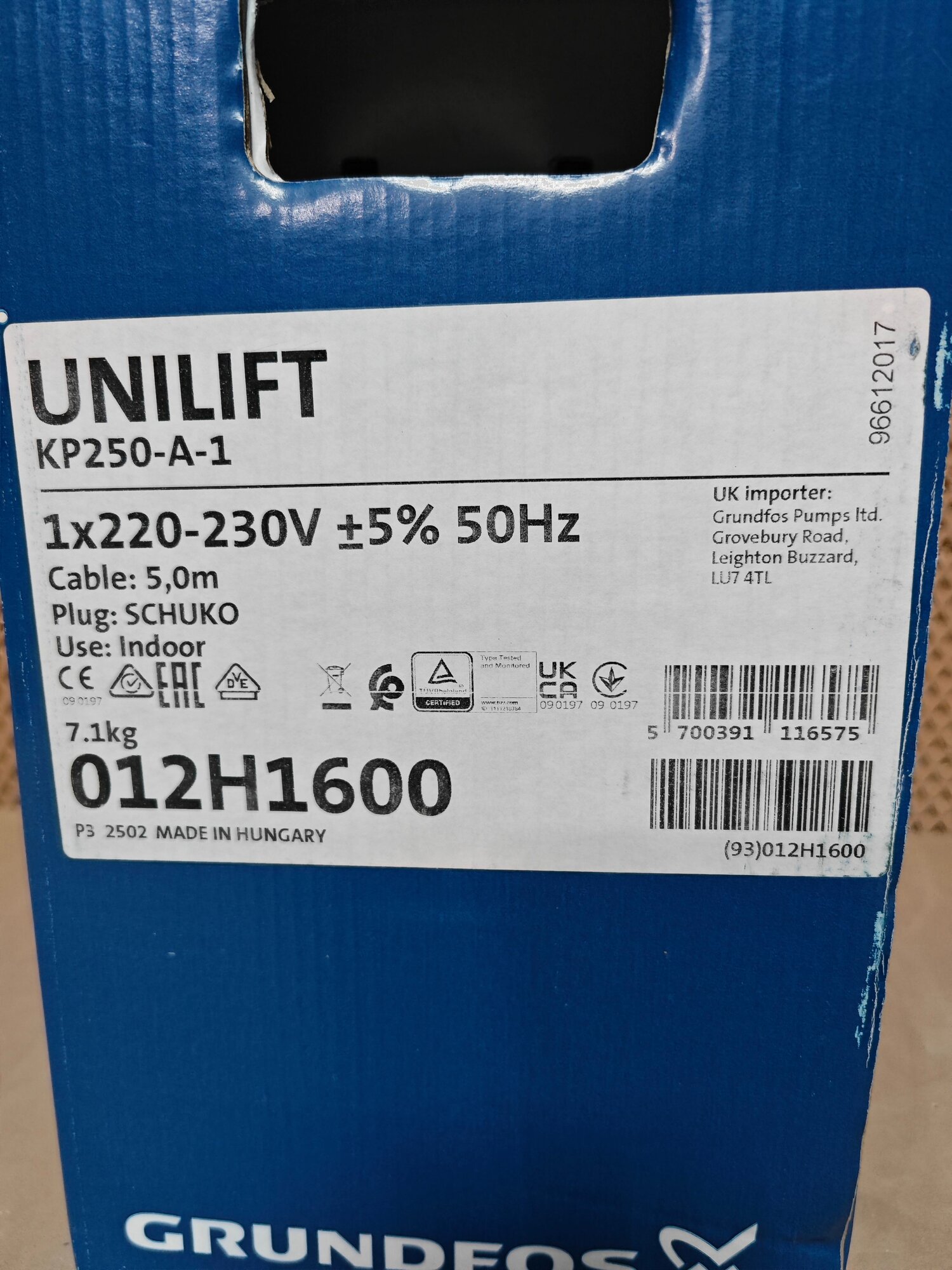 Обзор: Насос дренажный Grundfos UNILIFT KP 250-A1 012H1600