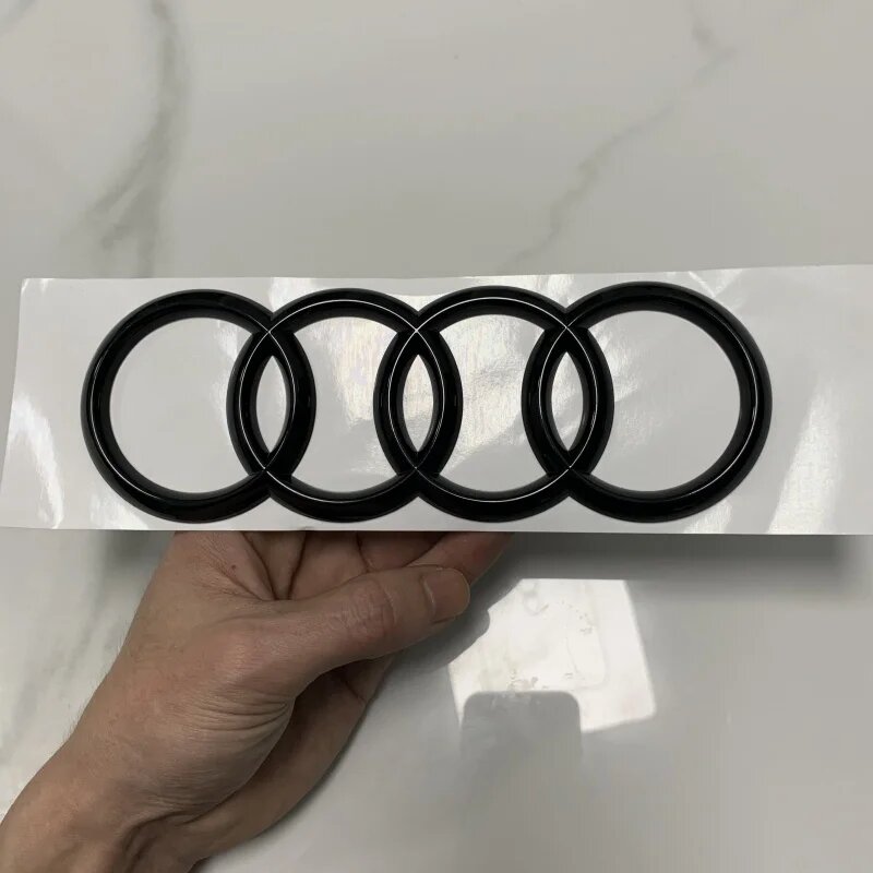 AUDI A4 4-кольцевой логотип ABS черный 2007-2024 Автомобильный капот передняя решетка задний багажник эмблема значок наклейка Quattro Sline A4 аксессуар ремонт, A4 1p — фото 1