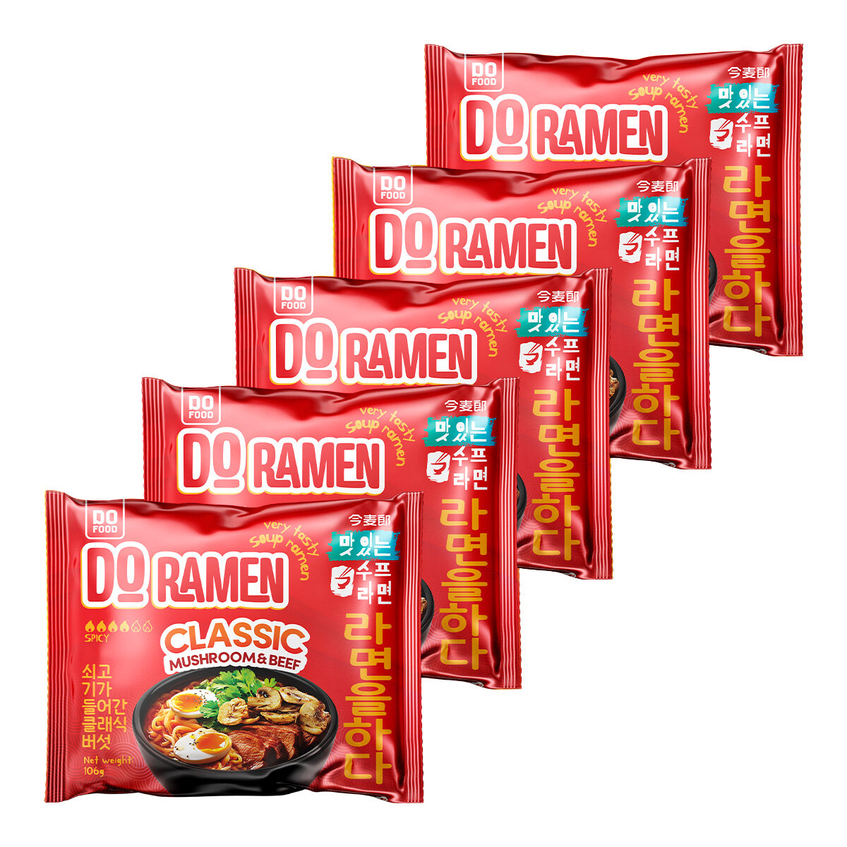 Лапша быстрого приготовления Do Classic со вкусом говядины и грибов Do Food, пачка 106 г х 5 шт