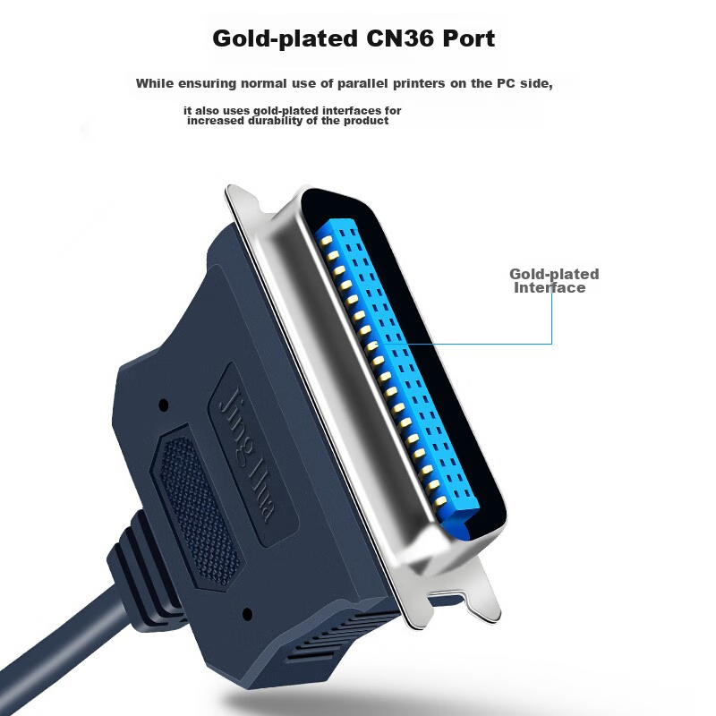 Jinghua USB to Parallel Printer Cable, CN36 Pin Adapter, Laptop And Desktop Computer Connection, for Copier, Printer, Barcode Printer, Scanner, Transmission Cable, 1.2 Meters, Dark Blue, Z165