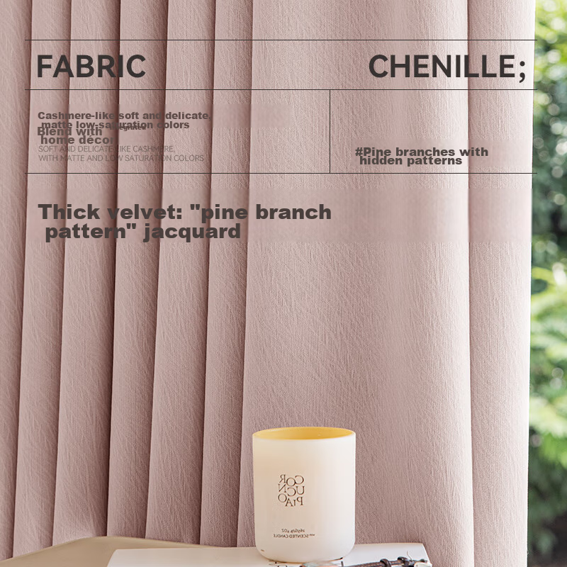 JINCHAN High Light-Blocking Curtains, Complete Set for Living Room And Bedroom, Thickened Sun Protection, Perforated Curtains, Velvet Fabric, Crystal Rose, 150*200