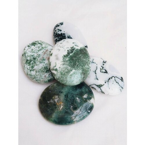 Агат моховый натуральный камень талисман без выемки S