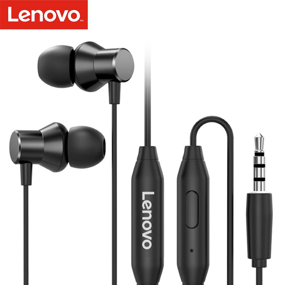 Наушники-вкладыши Lenovo HF130, проводная гарнитура длиной 1,2 м с микрофоном, разъем 3,5 мм/шумоподавление/стереозвук H