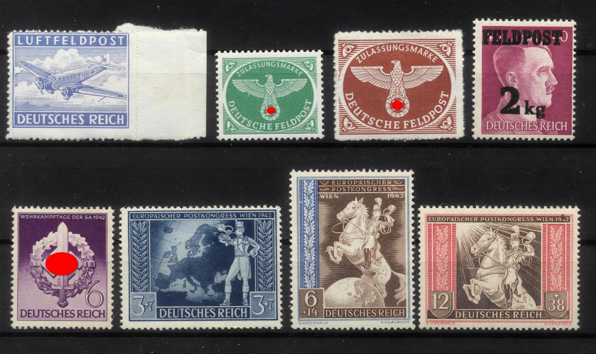 Германия. 3 Рейх. Набор чистых марок 1942 г. исключительно для филателистической коллекции