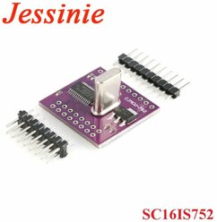 2 шт./1 шт. 752 SC16IS752 IIC I2C/SPI интерфейс шины в двухканальный модуль платы преобразования UART, 1pcs