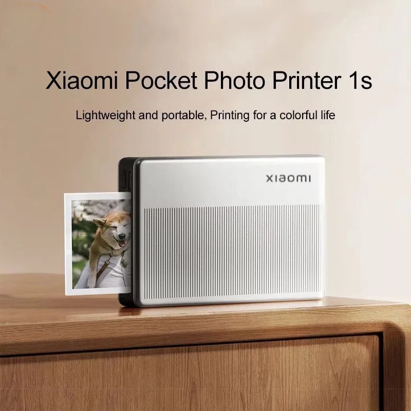 Комплектация Xiaomi Pocket Photo Printer 1s - устройство, кабель и бумага