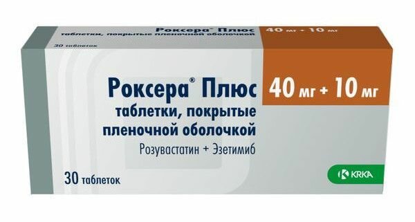 Роксера Плюс, таблетки в пленочной оболочке 40 мг +10 мг, 30 шт. фото