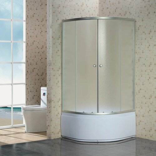 Изображение товара Душевой уголок Niagara NG-006 с поддоном, стеклянный, 87x87, с высоким поддоном, с матовым стеклом, раздвижной