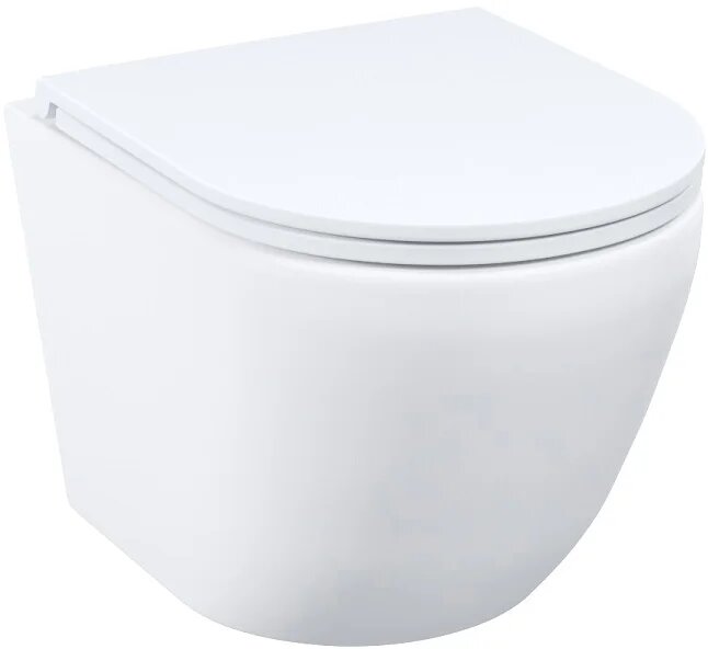 Унитаз подвесной IDDIS Blanco BLARNSEi25 с микролифтом безободковый без бачка фарфоровый антивсплеск белый овальный