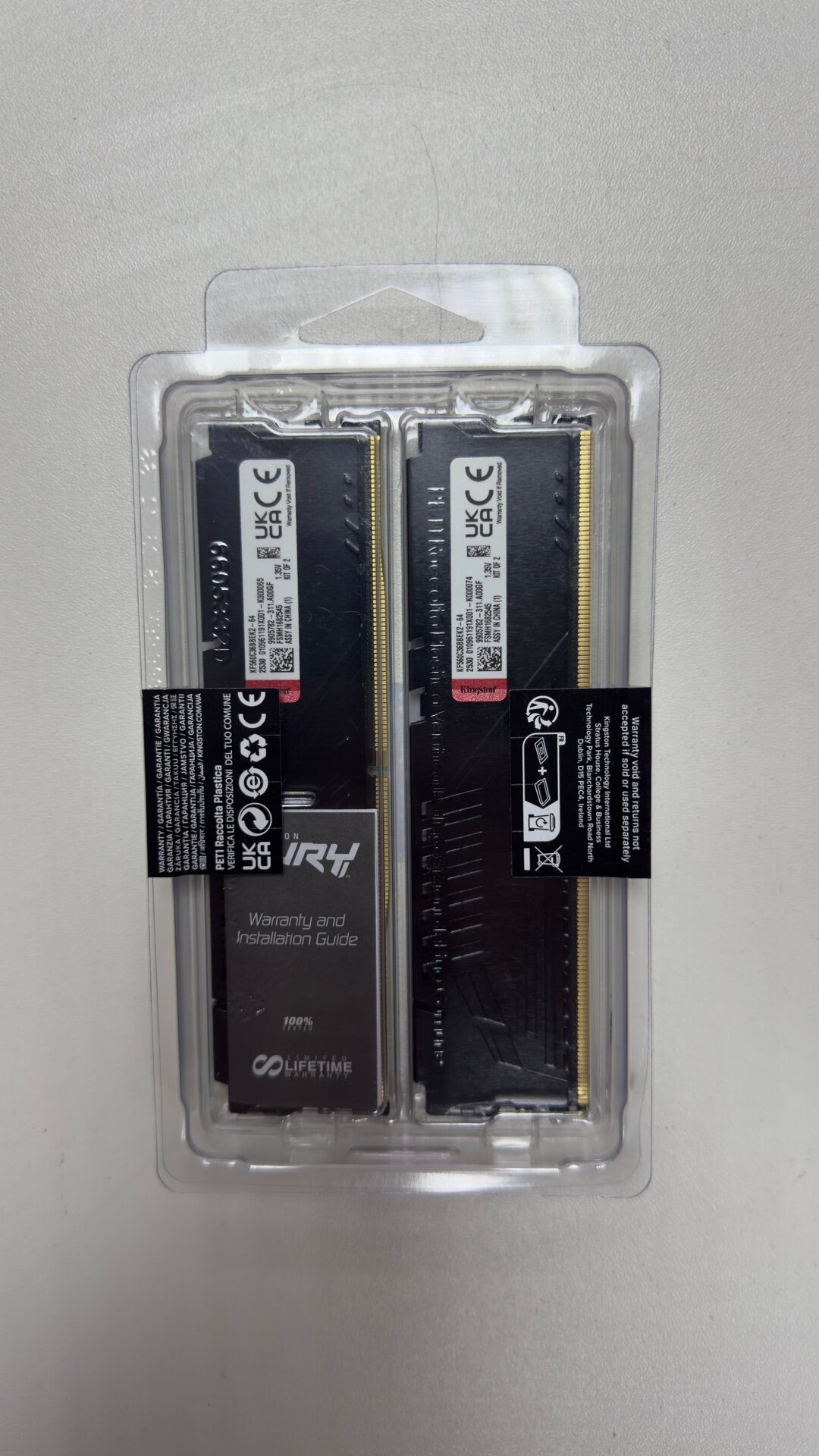 Оперативная память Kingston "FURY Beast Black", DDR5, 64GB, 6000MHz KF560C36BBEK2-64